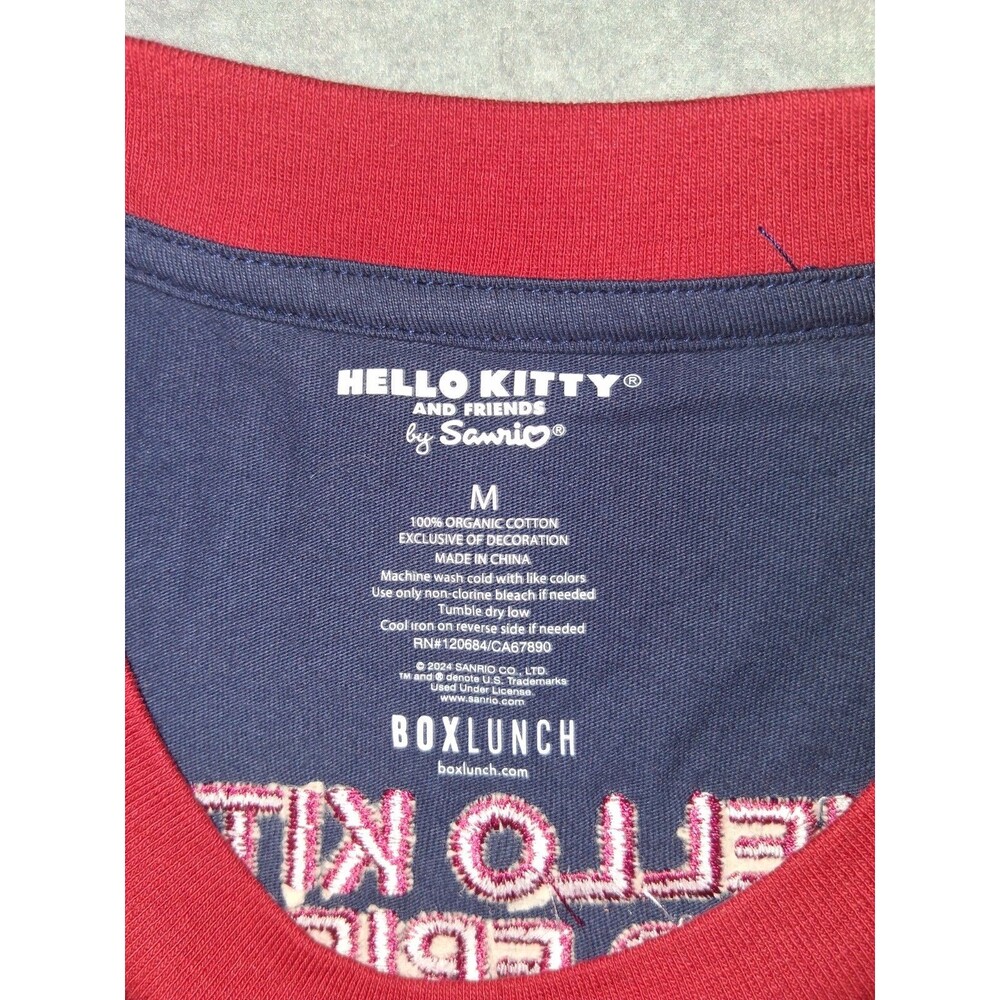 NWT BoxLunch Sanrio Hello Kitty & Friends Kawaii Mart Ringer Shirt Navy M Y2K - Picture 2 of 10